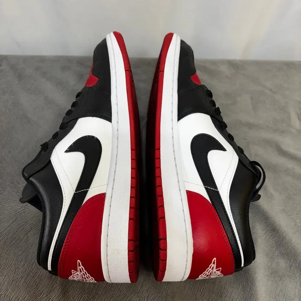 Nike Air Jordan 1 Low Bred Toe 2.0 Men US 10.5 EU44.5 White Black Red 553558-161